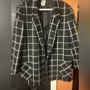 Anne Klein Black Blazer with White Stripes